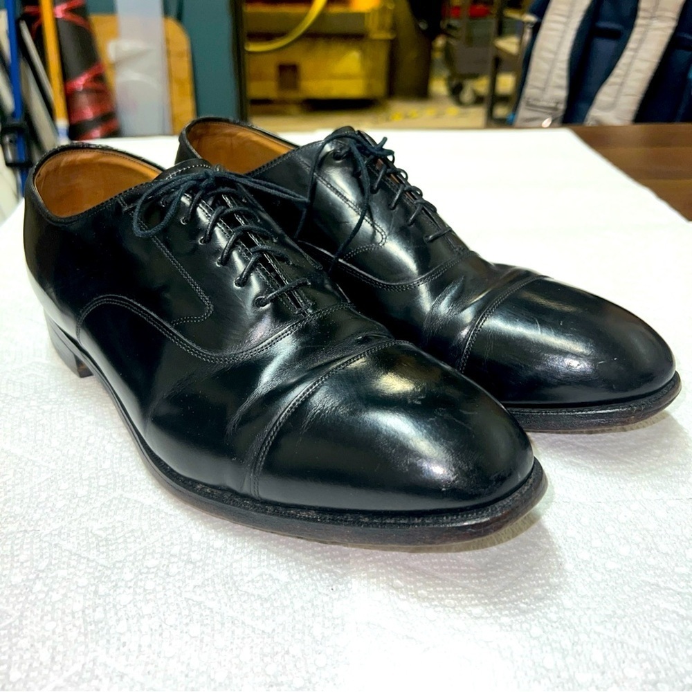 Johnston & Murphy Optima Men's Black Cap Toe Oxford Shoes Size 11D
